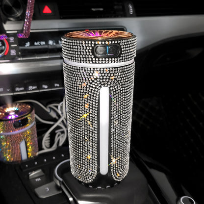 Luxury Diamond Car Humidifier LED Light Car Diffuser Auto Air Purifier Aromatherapy Diffuser Air Freshener Car Accessories For Woman - MANDOTOS