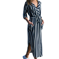 Chic V-Neck High-Waist Printed Dress