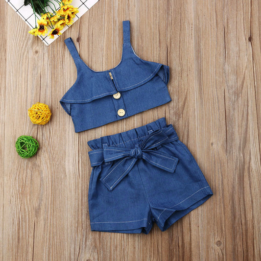 Children's girls' suspender skirt by Ancient Energy, featuring a cute and comfortable design, ideal for kids' casual wear.