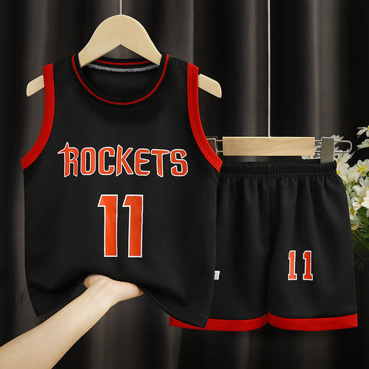 Children's basketball sportswear boys' suit by Ancient Energy, featuring a comfortable athletic set with basketball-themed design.