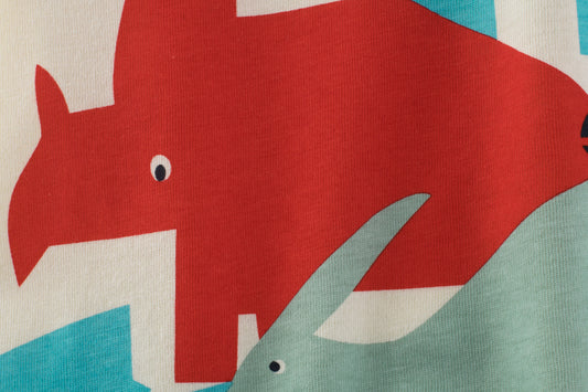 Kids boys short sleeve T-shirt from Ancient Energy featuring a colorful dinosaur cartoon print.