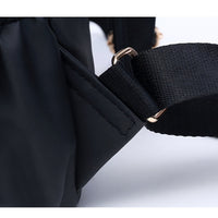 Black waterproof Oxford backpack for women by Ancient Energy, featuring a stylish and durable school bag design.