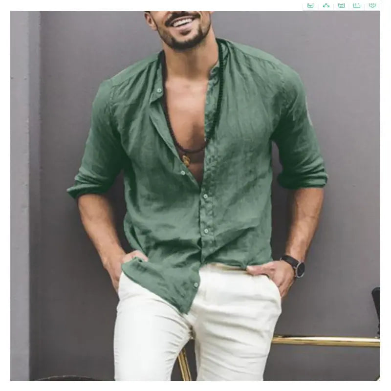 Classic Buttoned Collar Men's Shirt