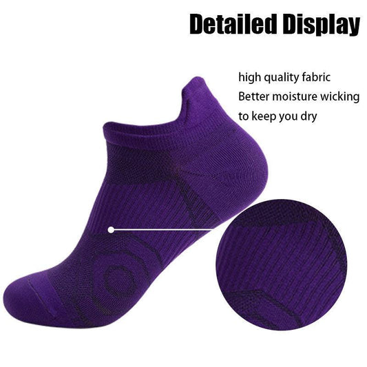 8 Pairs Womens Athletic Compression Running Low Cut Cushioned Socks Anti-odor And Breathable For Outdoor Sports Running Cycling Hiking Fitness - MANDOTOS