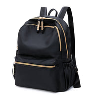 Black waterproof Oxford backpack for women by Ancient Energy, featuring a stylish school bag design with multiple compartments.