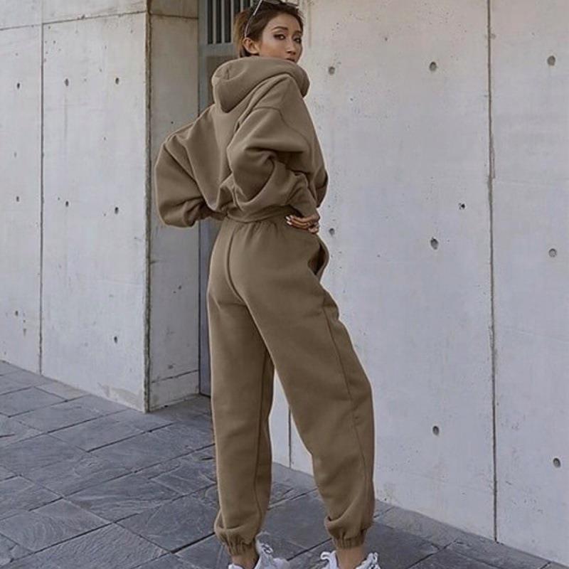New Style Autumn And Winter Women's New Casual Hoodie Coat Sports Suit - MANDOTOS