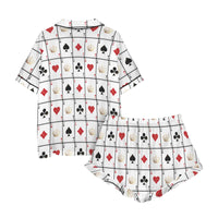 Vegas Gambling Satin Ruffle Pajama Set