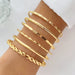 Bohemian Metal Chain Bracelet Set For Women Geometric Gold Color Thick Link Chain Bangle Female Fashion Jewelry - MANDOTOS