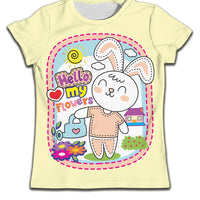 Children's boy T-shirt by Ancient Energy featuring a soft fabric and cute cat cartoon pattern, perfect for casual wear.