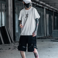 Ancient Energy white hip-hop T-shirt for middle school students, pure cotton, half-sleeved casual shirt with bold graphic design.