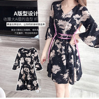New floral dress women's summer dress summer 2019 new women's fashion student Korean style slimming fashion fashion