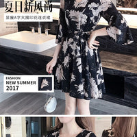 New floral dress women's summer dress summer 2019 new women's fashion student Korean style slimming fashion fashion
