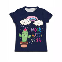 Children's boy's casual T-shirt by Ancient Energy featuring soft fabric and a cute cat cartoon pattern.