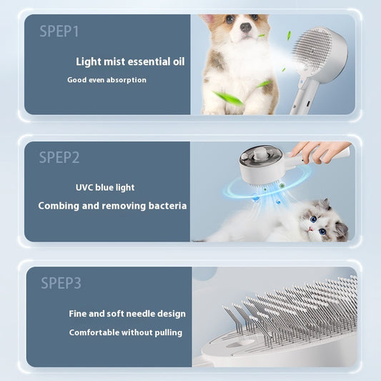 Animal Hair Remover Brush Dog And Cat Steam Brush Pet Self Cleaning Dog Brush Grooming Removes Cat Hairs Cat Dog Accessories Pet Products - MANDOTOS