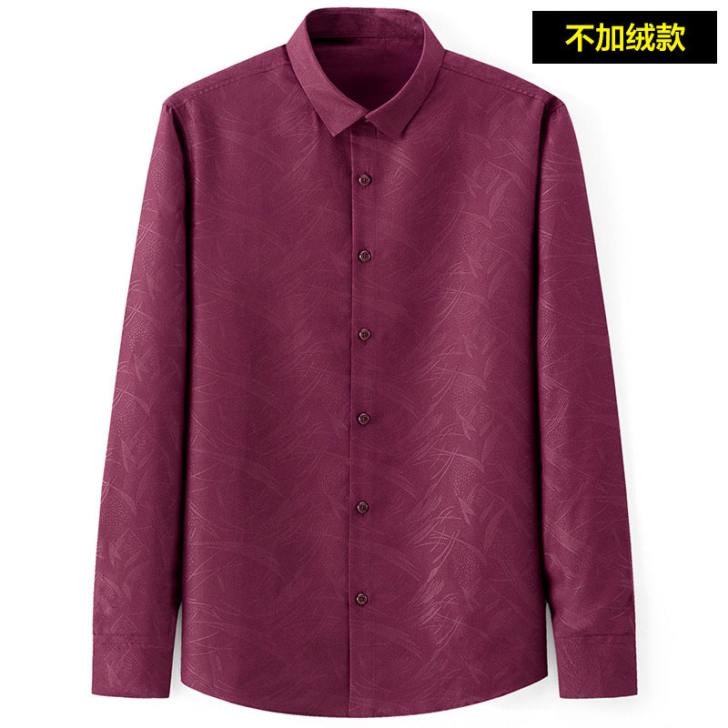 Slim-fit Business Dress Men's Shirt Fashionable Printed Thin Casual Shirt Youth Long-sleeved Fashionable All-match Top for Men