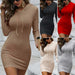 Seductive Polyester Mini Dress in Red, Grey, Brown, Black, Apricot - Sizes S to XL - MANDOTOS0