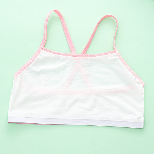 Ancient Energy girls' sports underwear vest for primary school students, comfortable cotton fabric, suitable for active children.