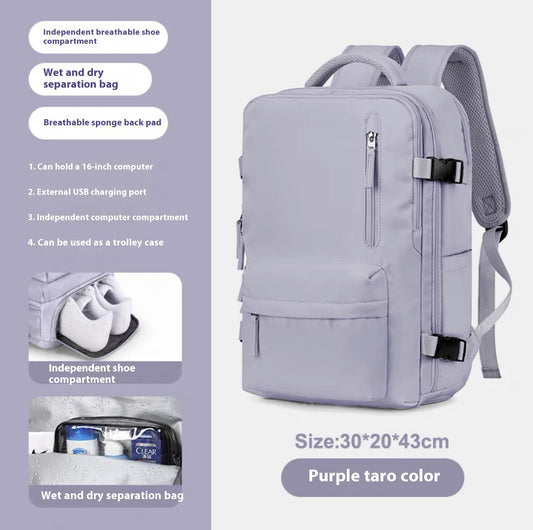 Ancient Energy large capacity travel backpack with multiple compartments, suitable for students and school use.