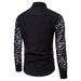 Men's Classic Black Lace-Collar Shirt