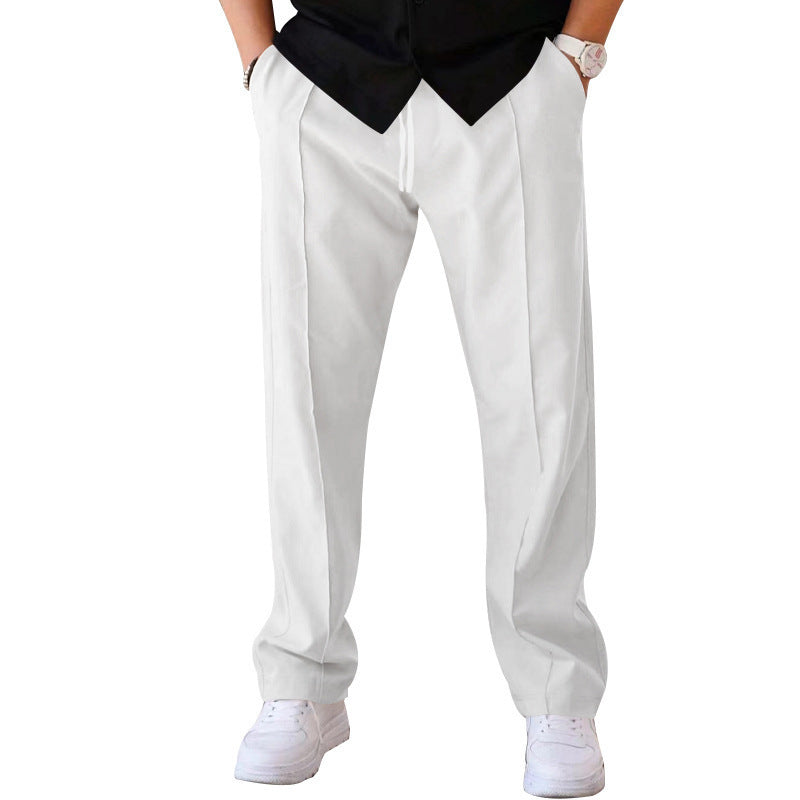Men's Trousers Sports Casual Loose Straight Pants With Drawstring Design Clothing - MANDOTOS