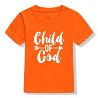 Kids colorful holiday faith shirt by Ancient Energy featuring Christian-themed short sleeve design with vibrant holiday colors.