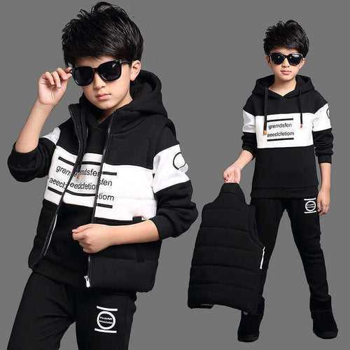 Casual boys' sport suit set by Ancient Energy with three pieces, featuring comfortable fabric, stylish design, and vibrant colors.