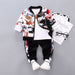 Children's boys' autumn three-piece suit by Ancient Energy, featuring a jacket, vest, and pants for boys' stylish fall wear.