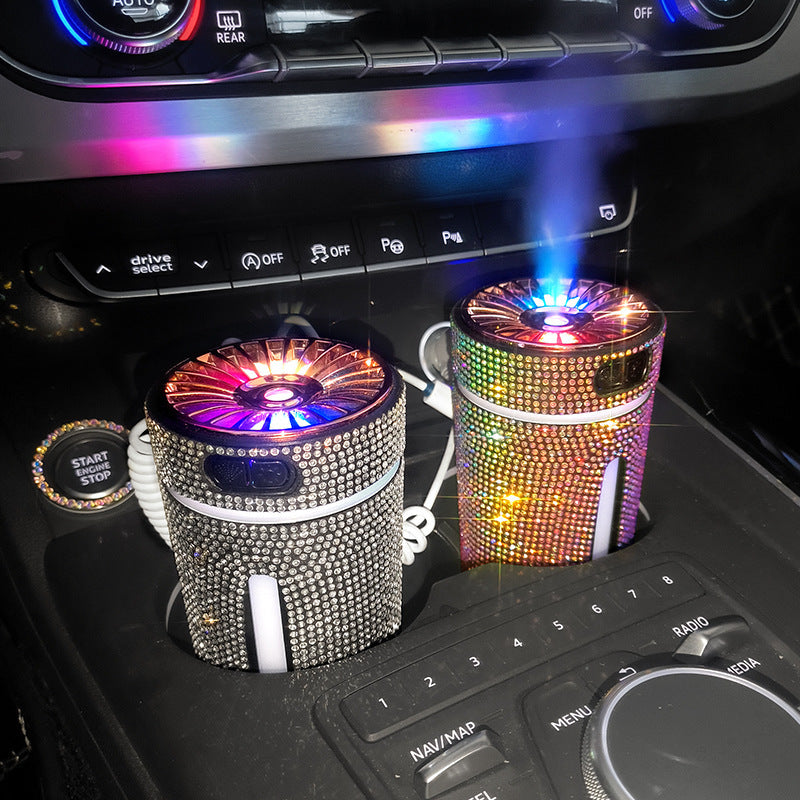 Luxury Diamond Car Humidifier LED Light Car Diffuser Auto Air Purifier Aromatherapy Diffuser Air Freshener Car Accessories For Woman - MANDOTOS