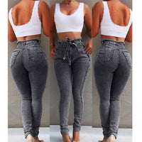 Ancient Energy fringed jeans with distressed denim and fringe details, front view showing stylish casual wear.