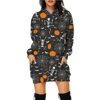 Halloween Print Long Hoodie With Pockets Sweater Long Sleeve Clothes Women - MANDOTOS