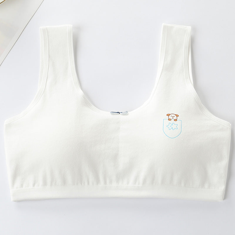 Ancient Energy girl's cotton primary student vest and underwear set, including a comfortable bra for junior high and high school students.