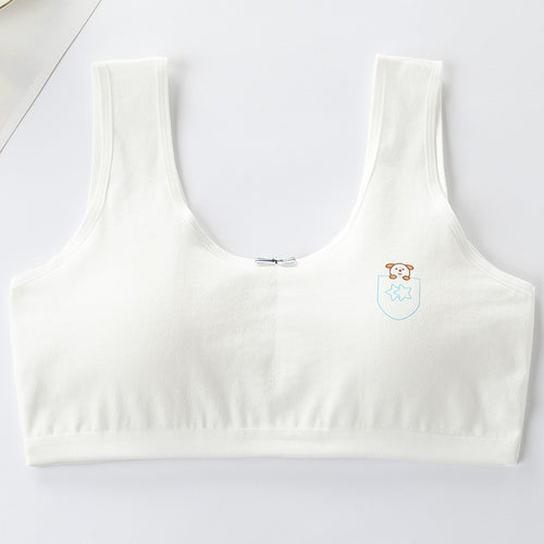 Ancient Energy girl's cotton primary student vest and underwear set, including a comfortable bra for junior high and high school students.