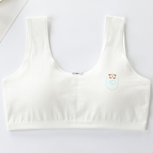 Ancient Energy girl's cotton primary student vest and underwear set, including a comfortable bra for junior high and high school students.