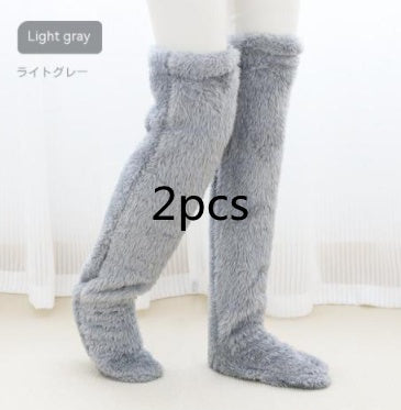 Cozy Winter Knee-High Fuzzy Socks for Cold-Proof Comfort - MANDOTOS0