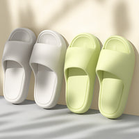 Solid Thick-soled Home Slippers Summer Non-slip Floor Bathroom Slipper For Women Men's House Shoes - MANDOTOS