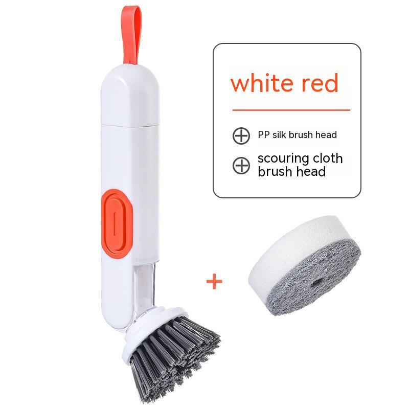 2-in-1 Soap Dispensing Dish Brush with Replacement Heads & No Leak Design