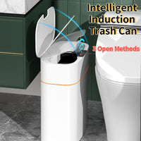 Smart Trash Can with Automatic Opening and Multiple Functions - White ABS Material - MANDOTOS0