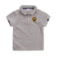 Summer elastic cotton polo T-shirt by Ancient Energy featuring solid color, short sleeves, and cartoon design for men and women.