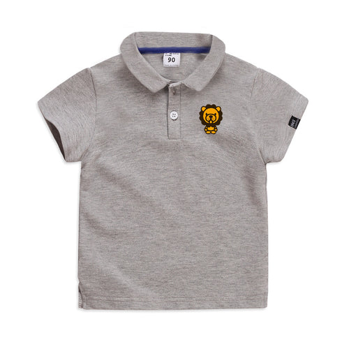 Summer elastic cotton polo T-shirt by Ancient Energy featuring solid color, short sleeves, and cartoon design for men and women.
