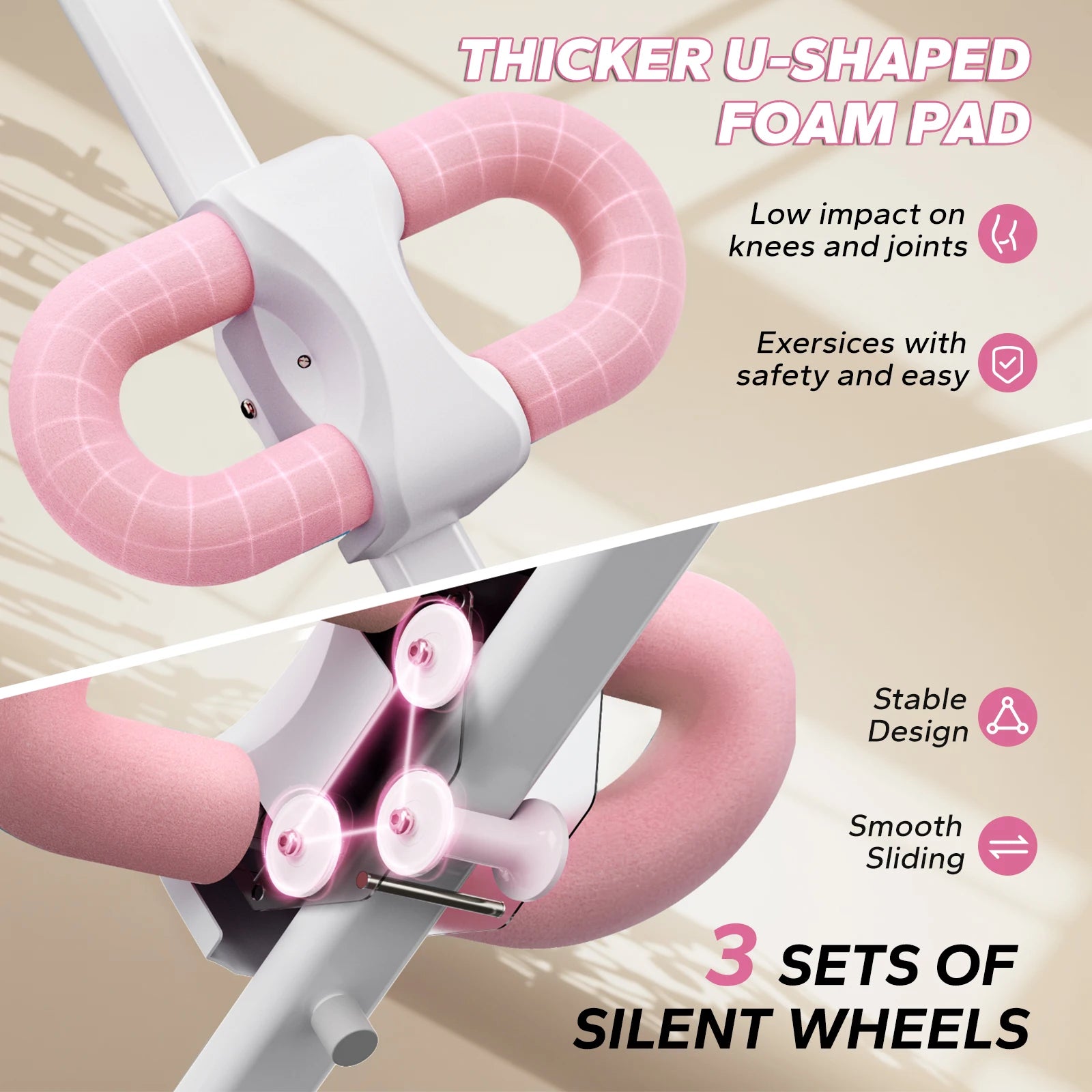 MERACH Ab Machine Adjustable Trainer Workout Foldable Knee Protection Abdominal Exercise Machine Core Ab Exercise System Trainer - MANDOTOS