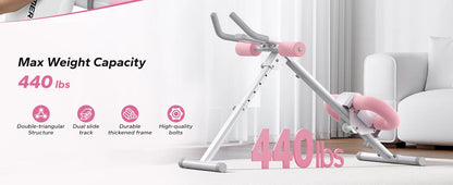MERACH Ab Machine Adjustable Trainer Workout Foldable Knee Protection Abdominal Exercise Machine Core Ab Exercise System Trainer - MANDOTOS