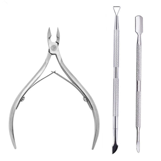 4 Pcs/Set Professional Stainless Steel Nail Cutter Scissor Nippers Muti Function Cuticle Pusher Remover Nail Care Manicure Kits - MANDOTOS