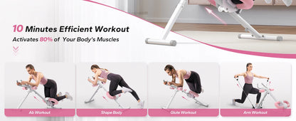 MERACH Ab Machine Adjustable Trainer Workout Foldable Knee Protection Abdominal Exercise Machine Core Ab Exercise System Trainer - MANDOTOS