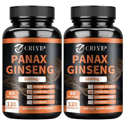 Panax Ginseng Supplement - Improve Memory and Concentration, Enhance Energy Endurance - 120 Capsules - MANDOTOS