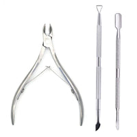 4 Pcs/Set Professional Stainless Steel Nail Cutter Scissor Nippers Muti Function Cuticle Pusher Remover Nail Care Manicure Kits - MANDOTOS