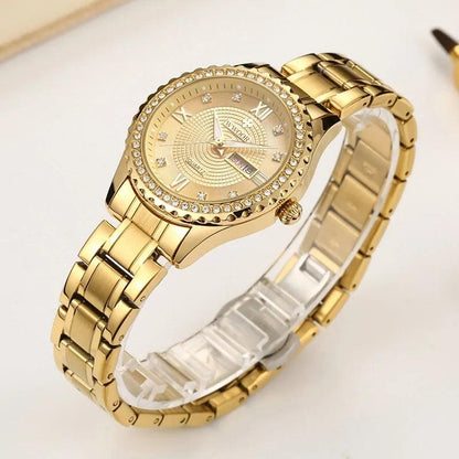 WWOOR Elegance Gold Diamond Quartz Watch - MANDOTOS