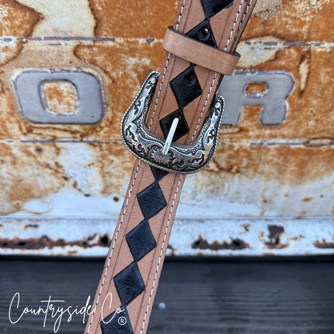 Wild West Leather Checkered Purse Strap