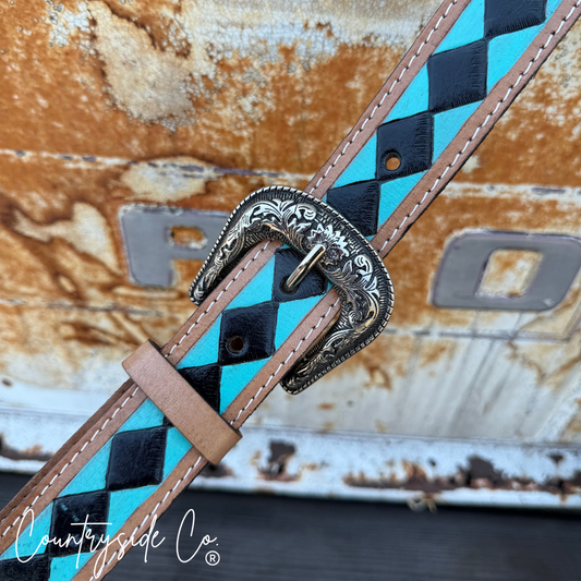 Wild West Leather Checkered Purse Strap