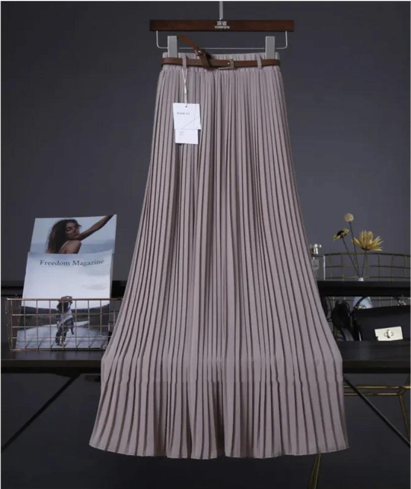 Elegant Pleated Chiffon Skirt - MANDOTOS