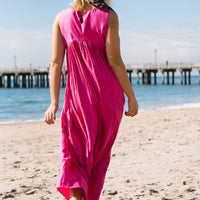 Romane Maxi Dress: Luxury Silk in Hot Pink, Effortless Elegance for Any Occasion - Apparel & Accessories